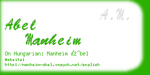 abel manheim business card
